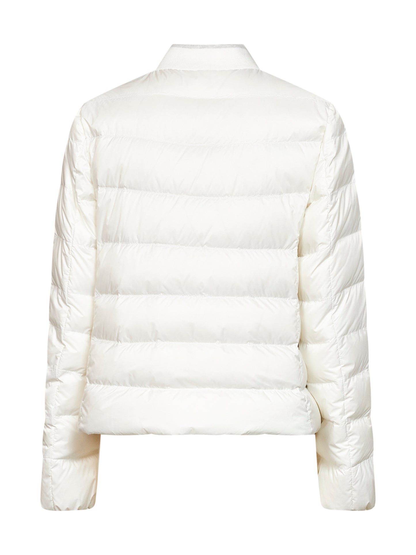 Piumino in nylon opaco idrorepellente latte con logo