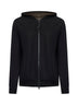 Black interlock zip-up hoodie