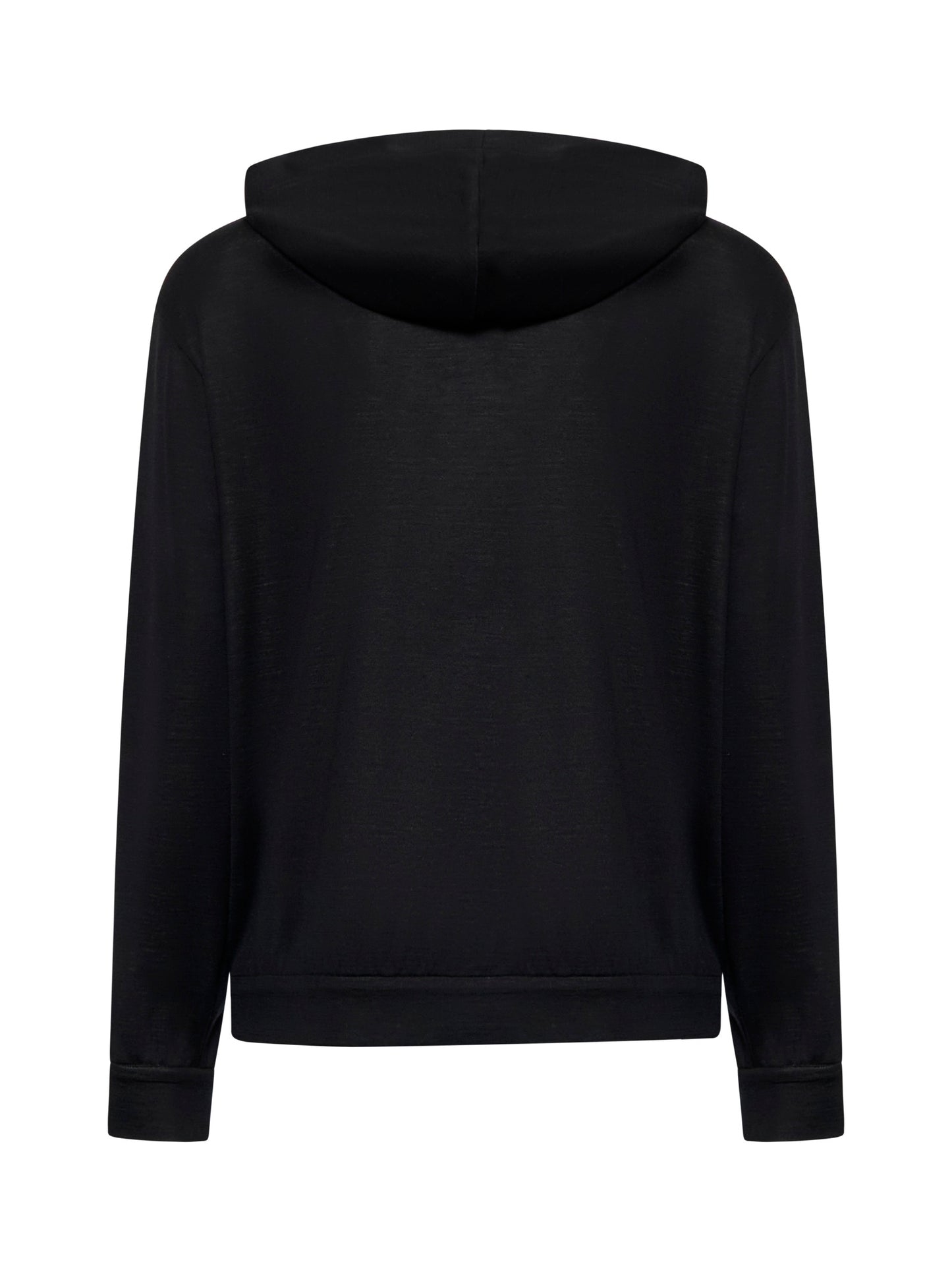 Black interlock zip-up hoodie