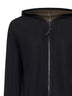 Black interlock zip-up hoodie