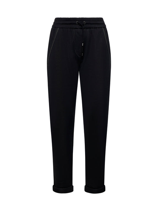 Pantalone jogging in cotone e seta