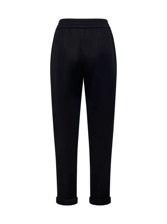 Pantalone jogging in cotone e seta
