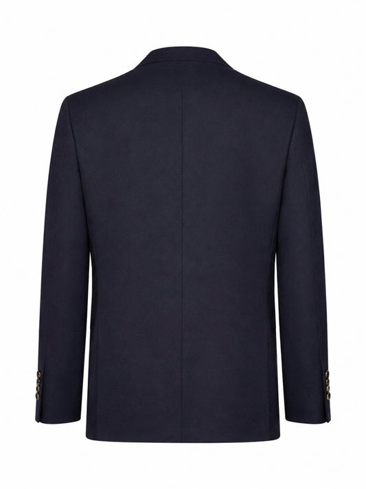 Blue virgin wool flannel deconstructed blazer