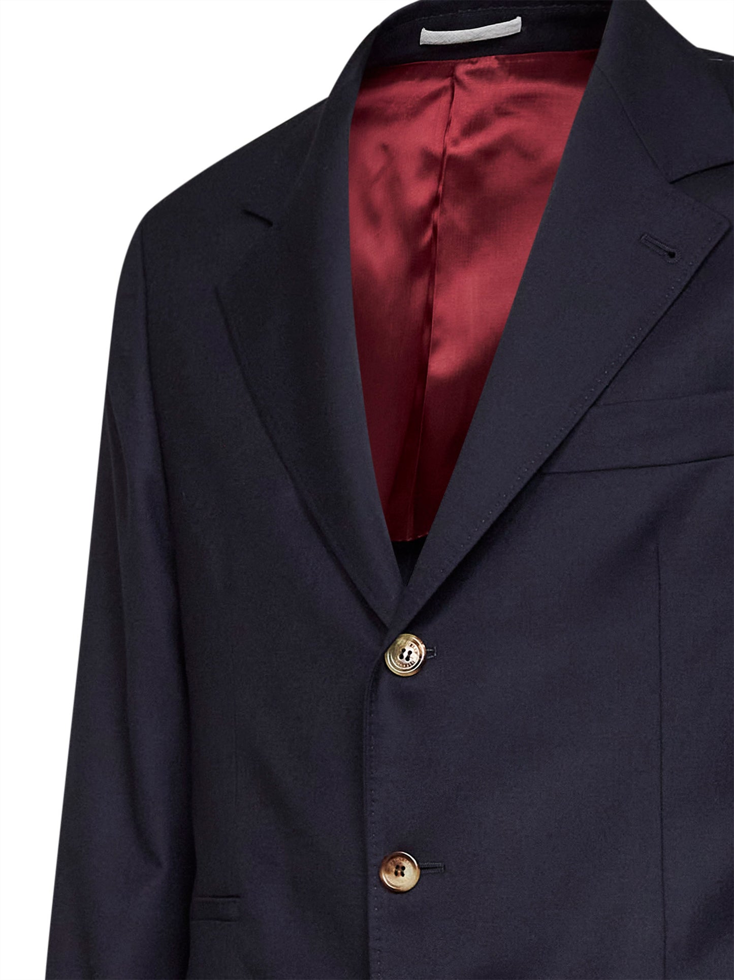 Blue virgin wool flannel deconstructed blazer