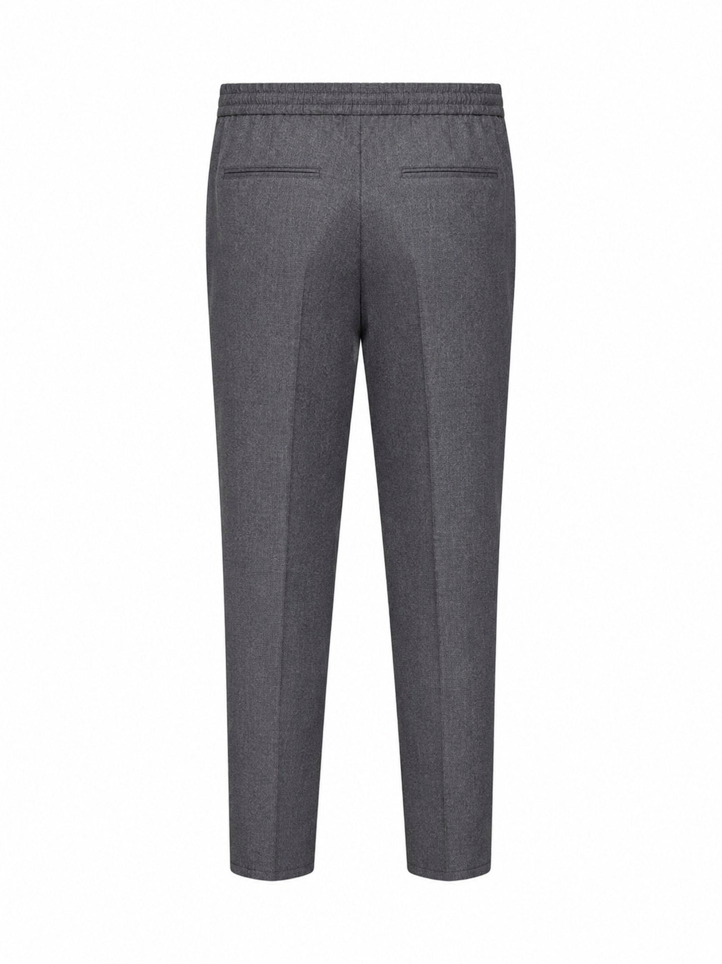 Medium grey virgin wool drawstring trousers