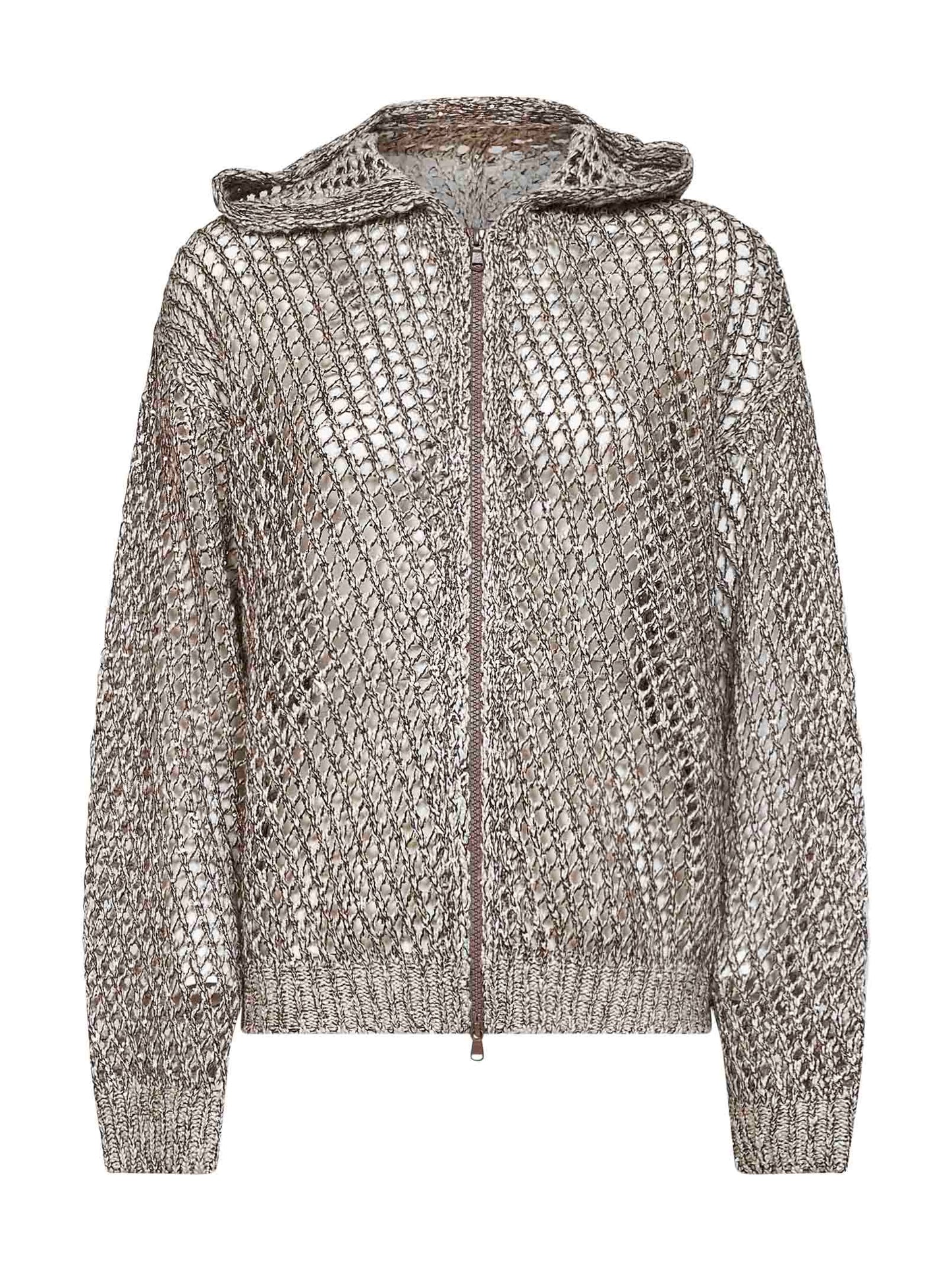 Rope silk and linen net knit Dazzling Chiné cardigan