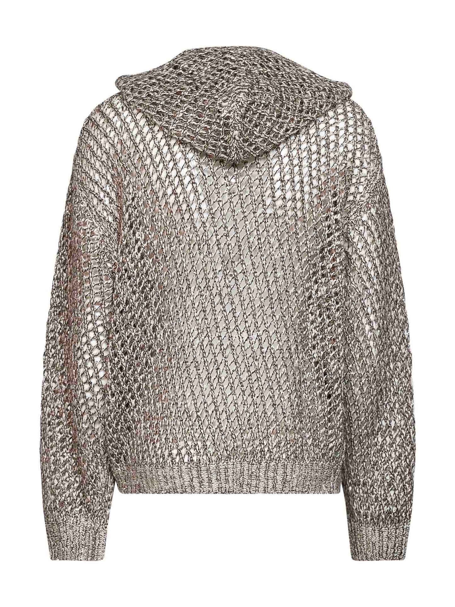 Rope silk and linen net knit Dazzling Chiné cardigan