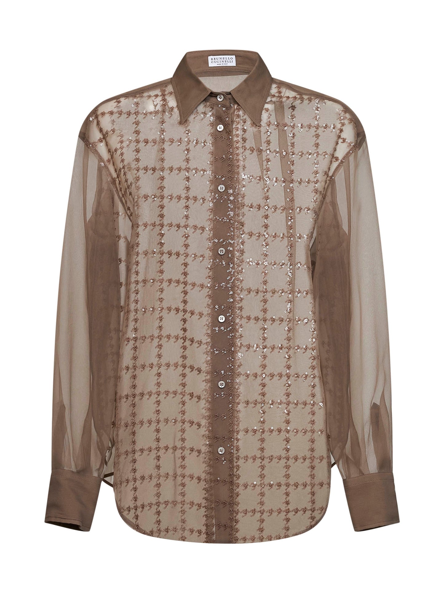 Rope silk georgette embroidered shirt