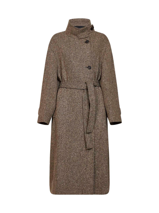 Light brown Sparkling chevron belted coat
