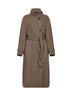 Cappotto con cintura in chevron Sparkling marrone chiaro