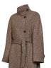 Cappotto con cintura in chevron Sparkling marrone chiaro