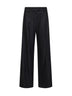 Anthracite sequin pinstriped wool blend Loose Pleated trousers