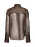 Chocolate Dapple silk organza shirt with Neck Tie