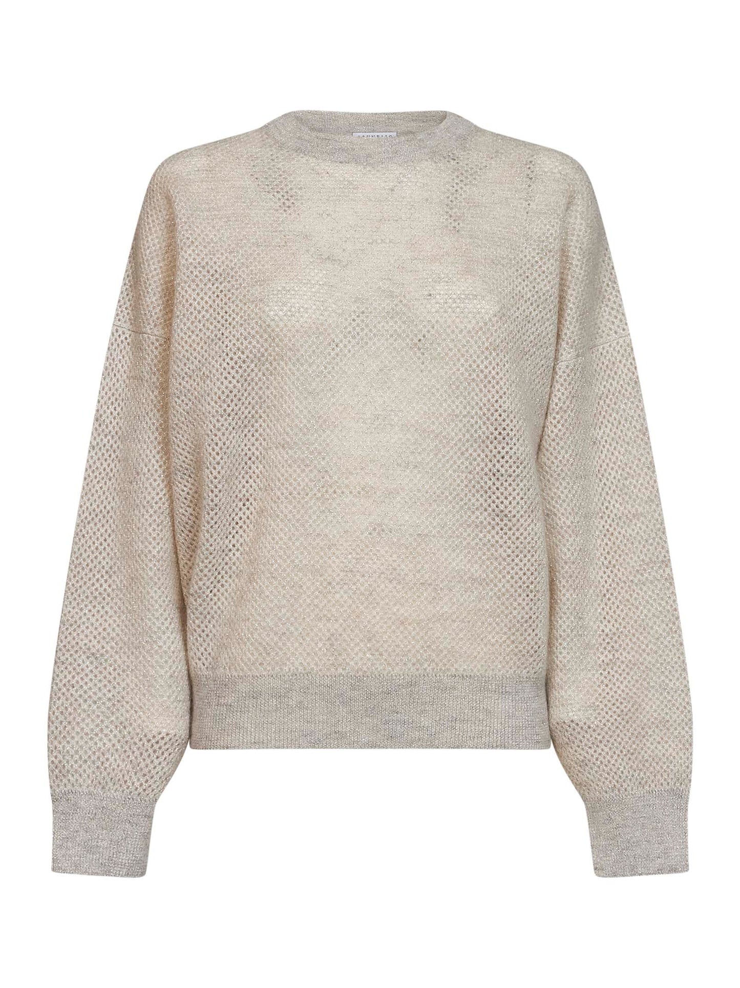 Maglia Net in maglia double Sparkling avorio