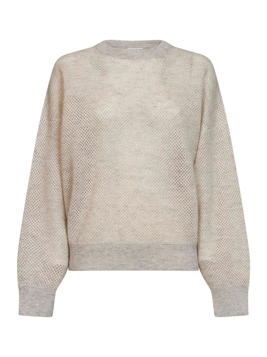 Maglia Net in maglia double Sparkling avorio