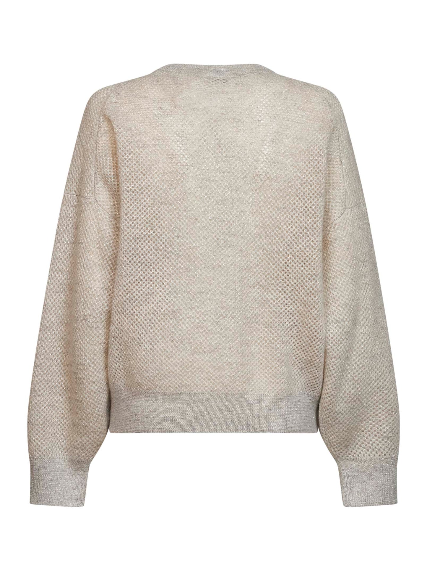 Maglia Net in maglia double Sparkling avorio