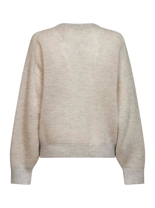 Maglia Net in maglia double Sparkling avorio