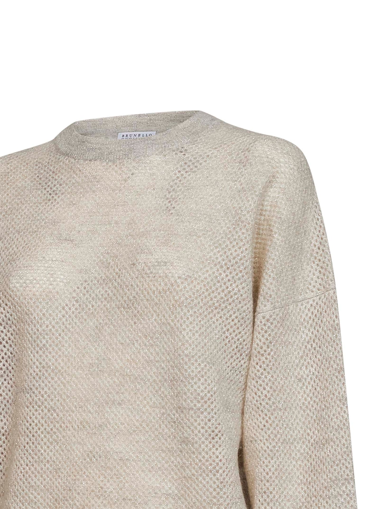 Maglia Net in maglia double Sparkling avorio