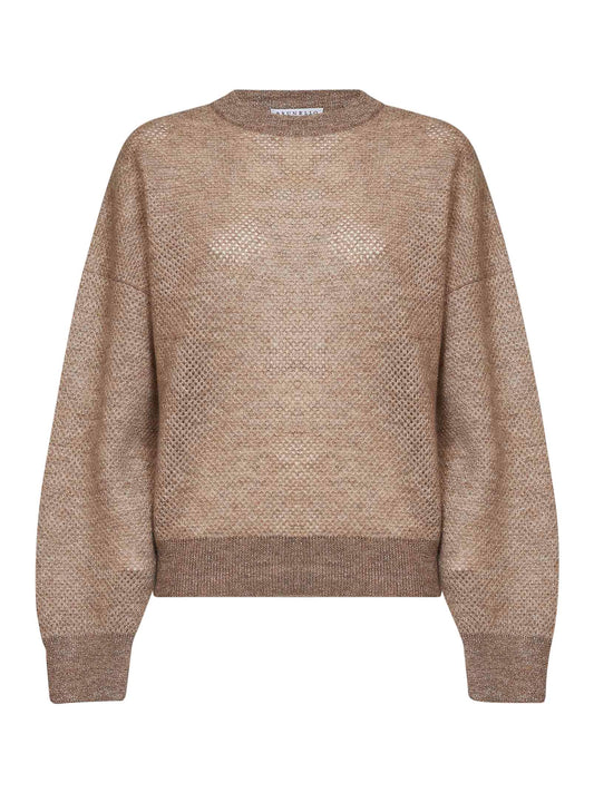 Maglia Net in maglia double Sparkling beige