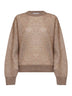 Beige Sparkling double-knit Net sweater