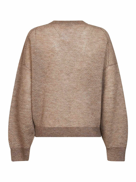 Maglia Net in maglia double Sparkling beige
