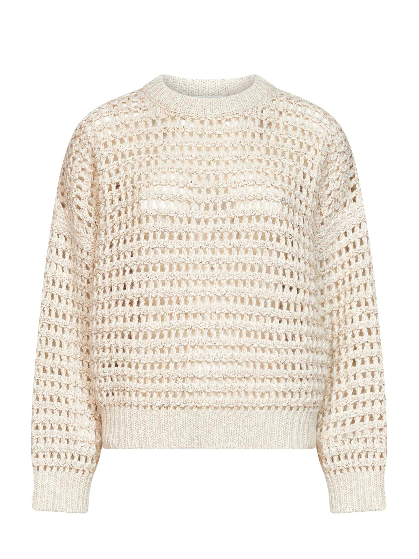 Ivory sequin net knit sweater