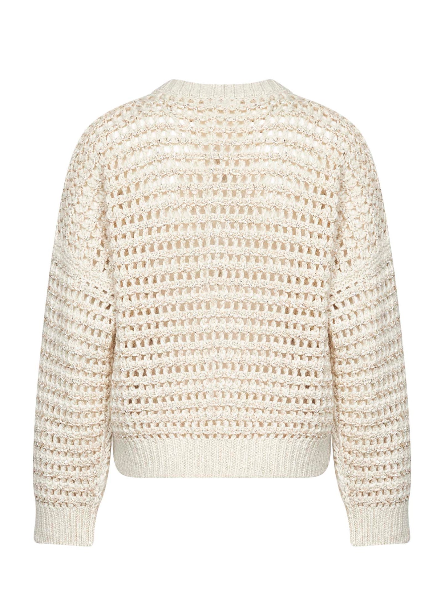 Ivory sequin net knit sweater