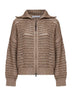 Seige Soft wool and cashmere net knit Dazzling cardigan