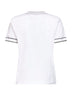 T-shirt in piquet di cotone stretch bianco con logo