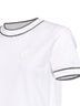 T-shirt in piquet di cotone stretch bianco con logo