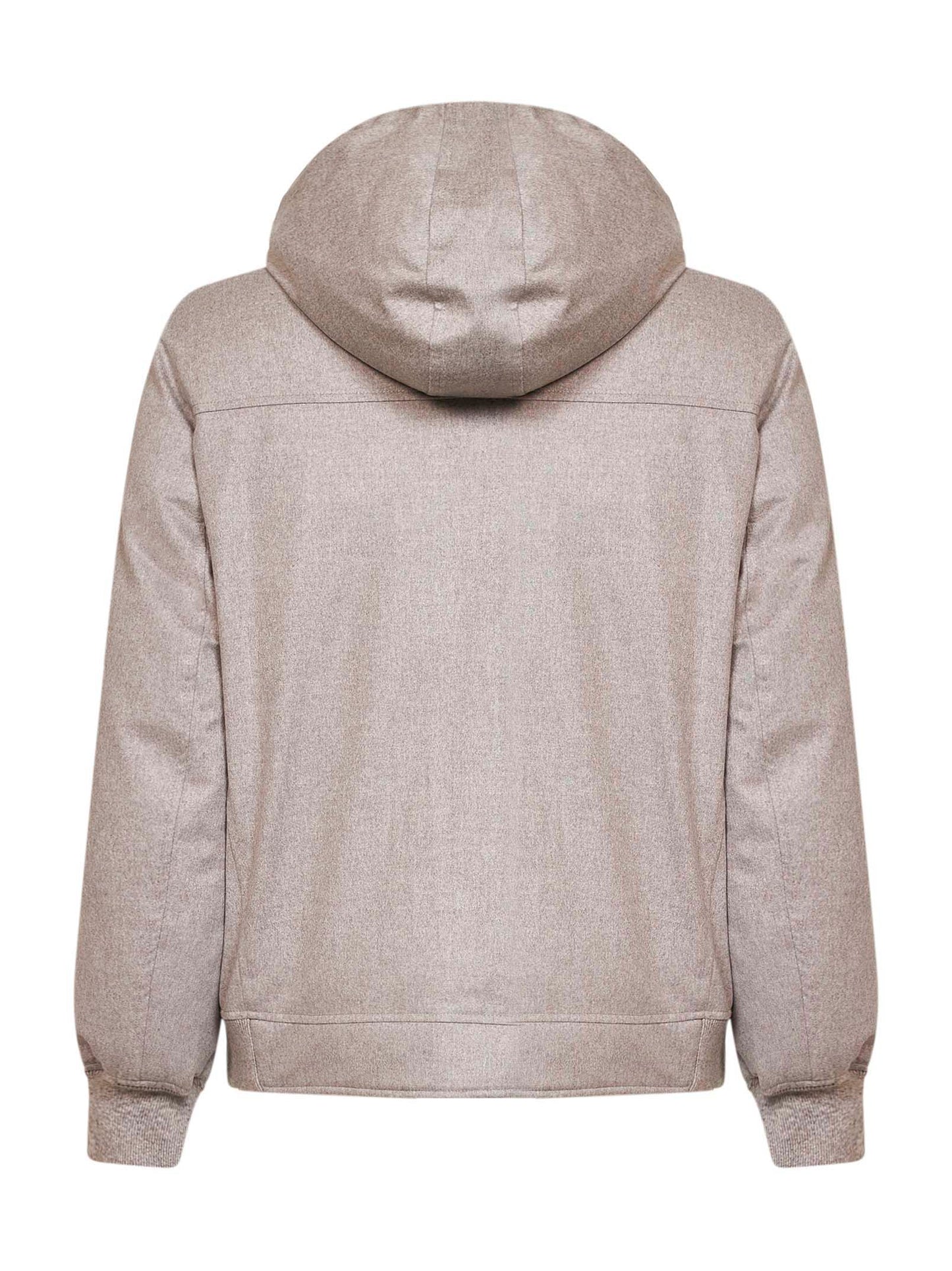 Giacca con dettaglio in shearling in cashmere grigio