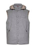 Light grey wool padded hooded vest