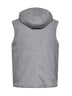 Light grey wool padded hooded vest