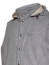 Light grey wool padded hooded vest