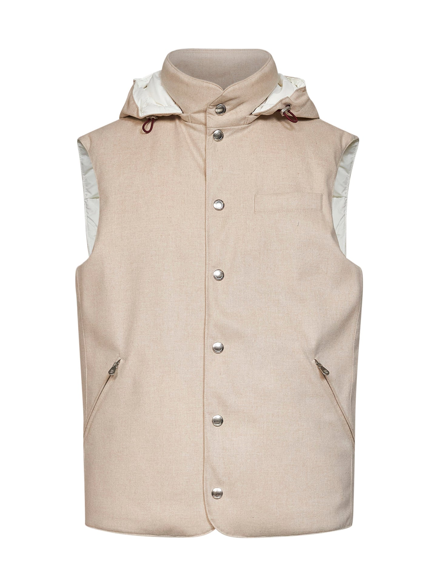 Sand wool padded hooded vest