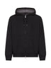 Black double fleece zip-up hoodie