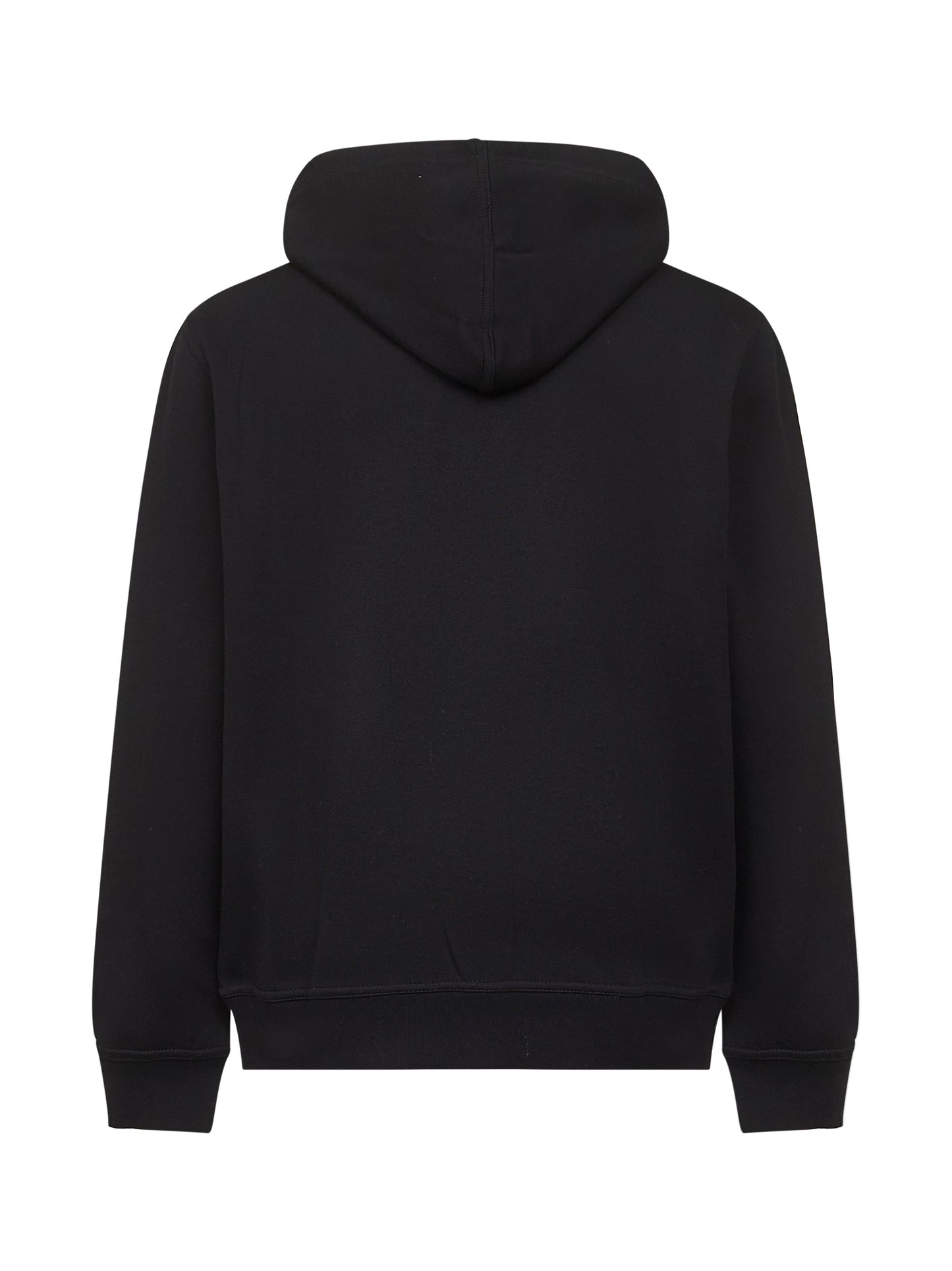 Black double fleece zip-up hoodie