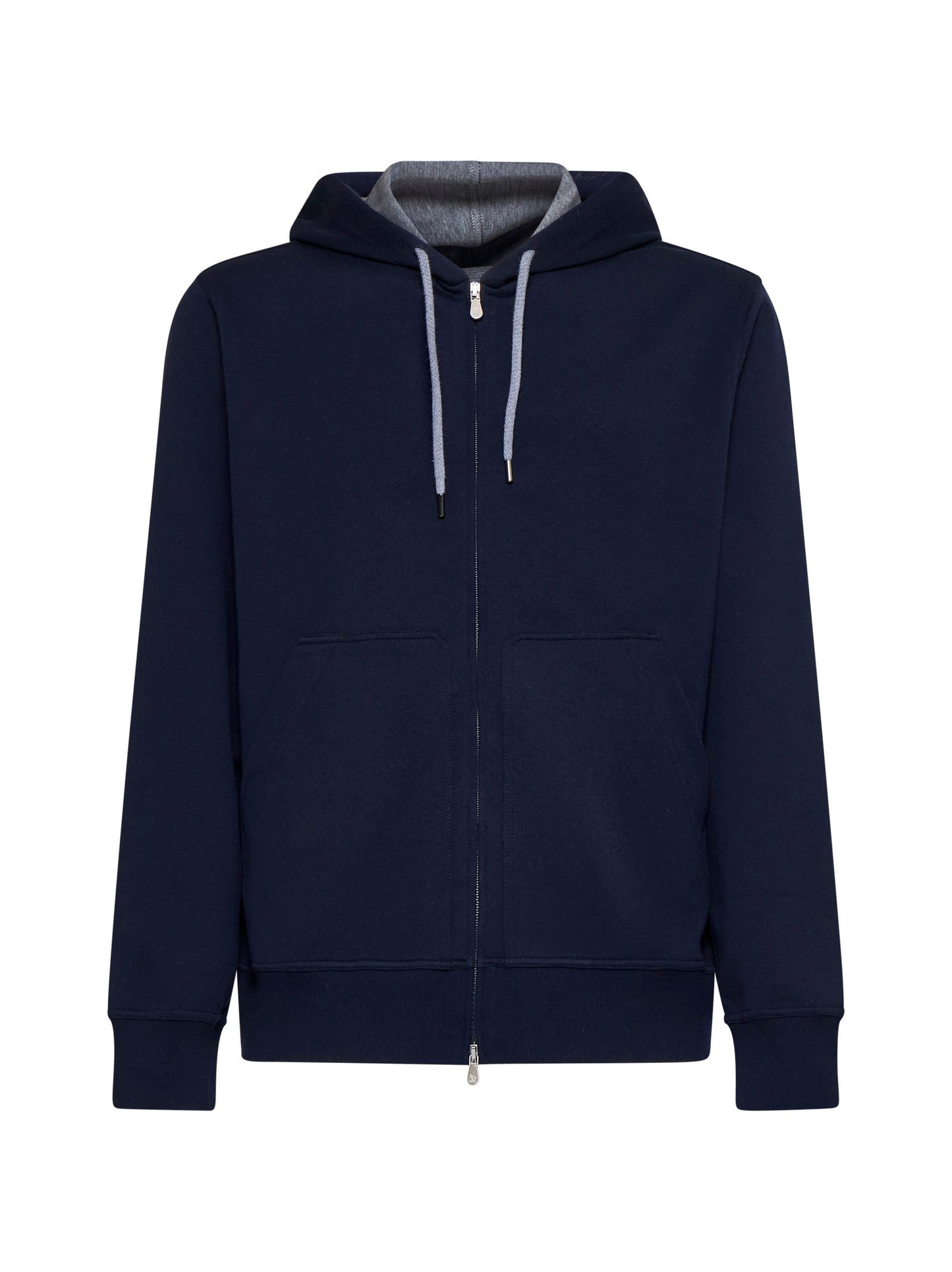 Felpa misto cotone con cappuccio e zip <BR/>