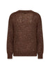 Dark chocolate Dazzling half-Engligh rib sticth cotton knit sweater
