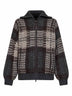 Cardigan Dazzling Tartan in maglia double antracite con Shiny Zipper Pull
