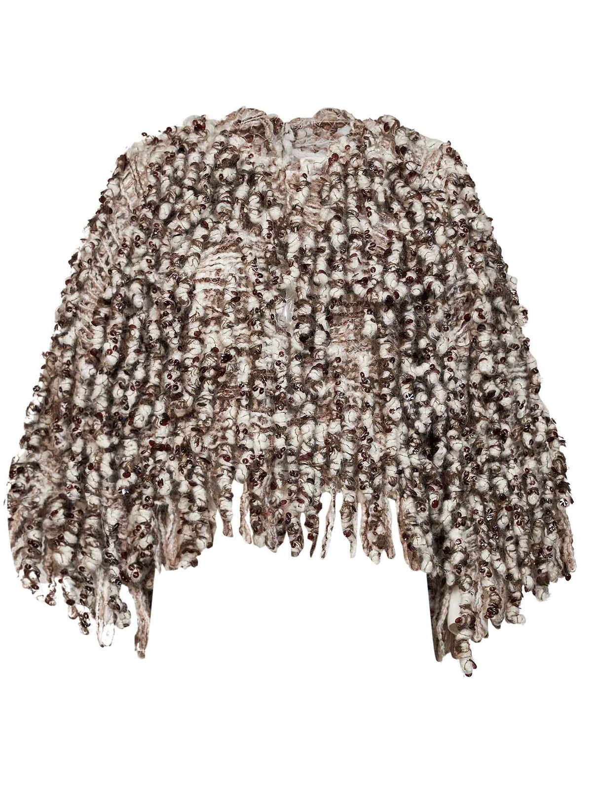 Cardigan Dazzling Twist Embroidery marrone