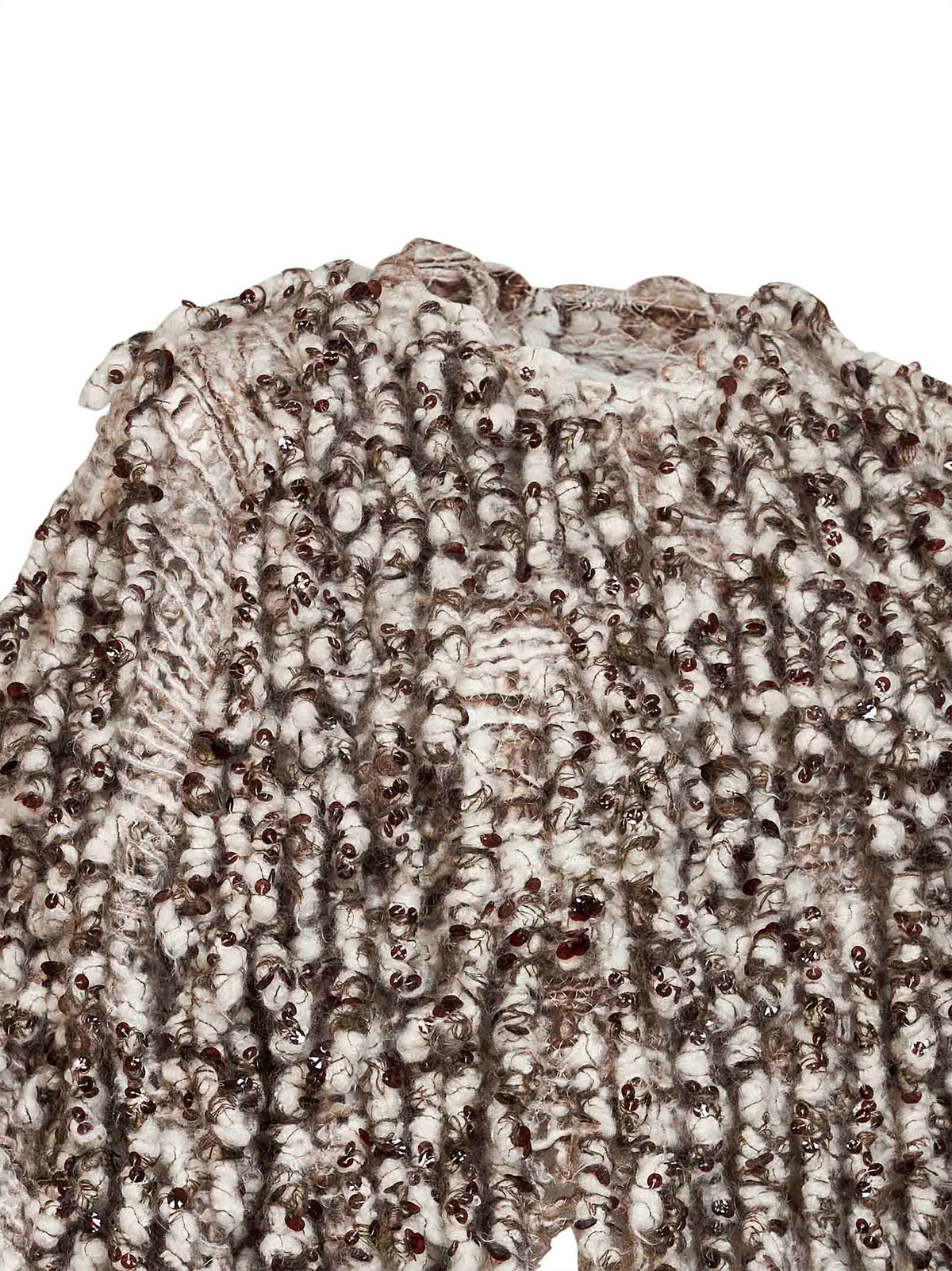 Cardigan Dazzling Twist Embroidery marrone