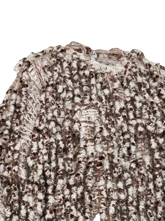 Cardigan Dazzling Twist Embroidery marrone
