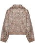 Beige Dazzling Tree Bark Embroidery cardigan