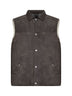 Steel grey suede padded vest
