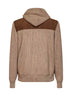 Mink and brown suede and knit hooded jacket