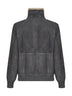 Steel grey sheepskin bomber jacket