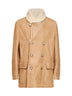 Giacca aviator doppiopetto in sheraling beige