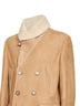 Giacca aviator doppiopetto in sheraling beige