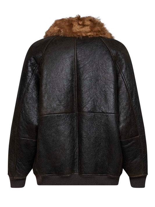 Giacca in nappa Vintage-Effect marrone